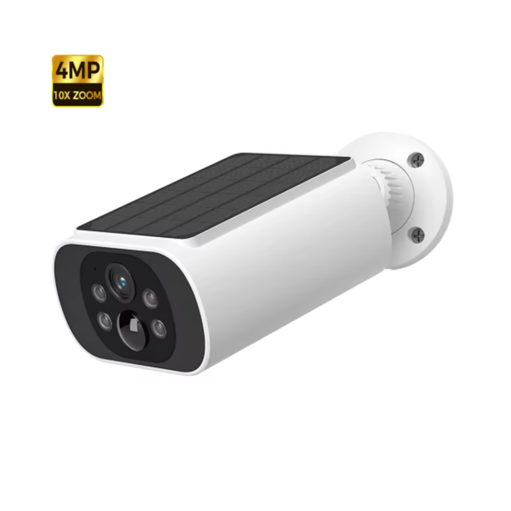 Caméra Solaire Blanche 2.5K — Vision Nocturne Couleur | SolGuard