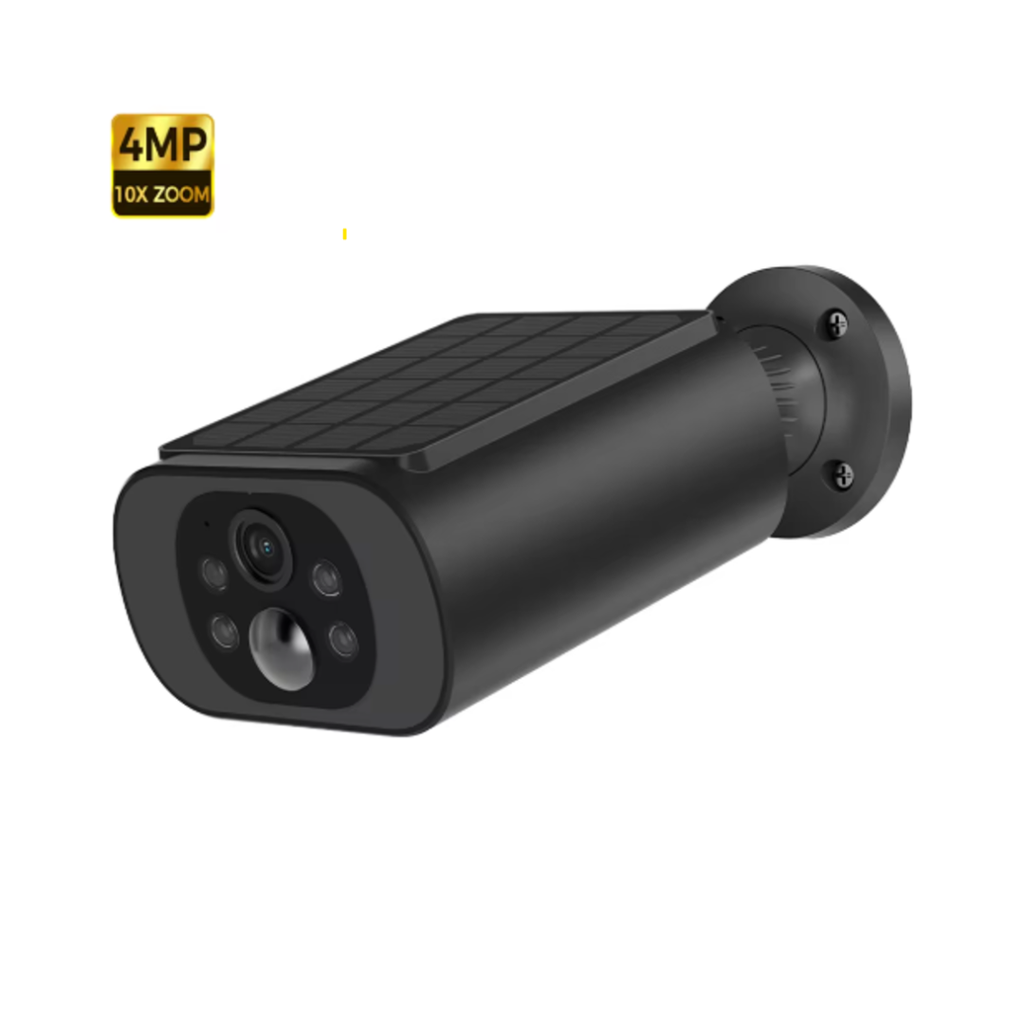 Caméra Solaire Noire 2.5K — Vision Nocturne Couleur | SolGuard
