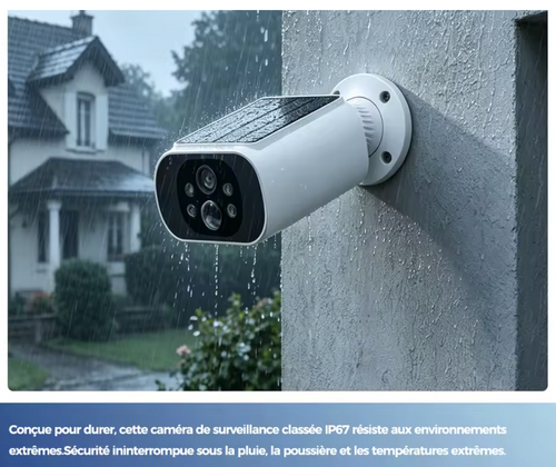 Caméra Solaire Blanche 2.5K — Vision Nocturne Couleur | SolGuard
